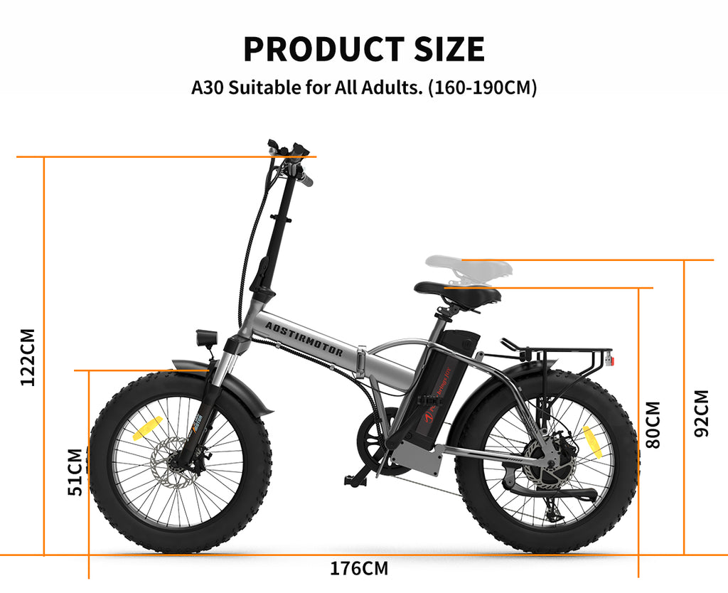 Foldable 750W Electric Bike  48V 12.5AH Extended Range Dual Disc Brakes 20 inch Tire