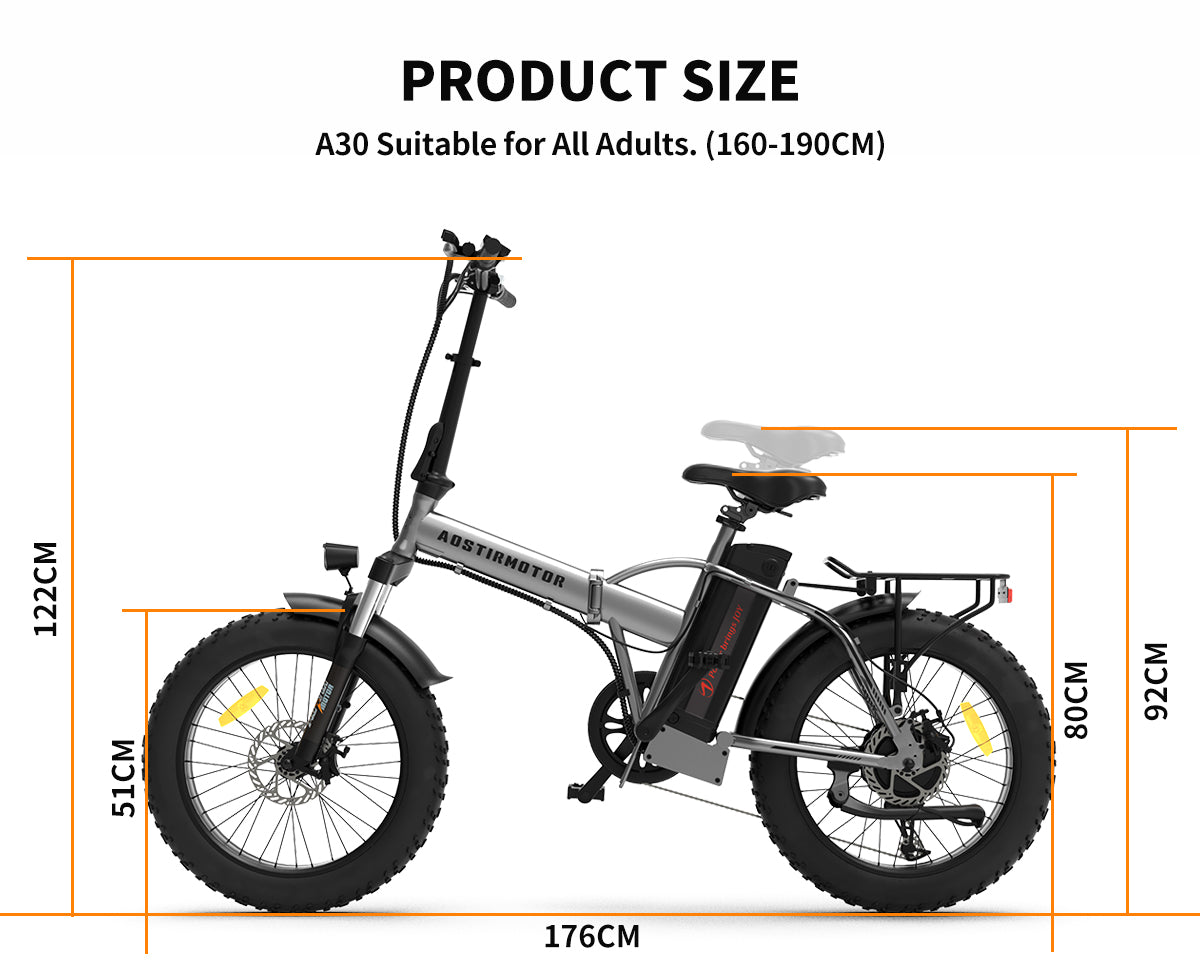 Foldable 750W Electric Bike  48V 12.5AH Extended Range Dual Disc Brakes 20 inch Tire