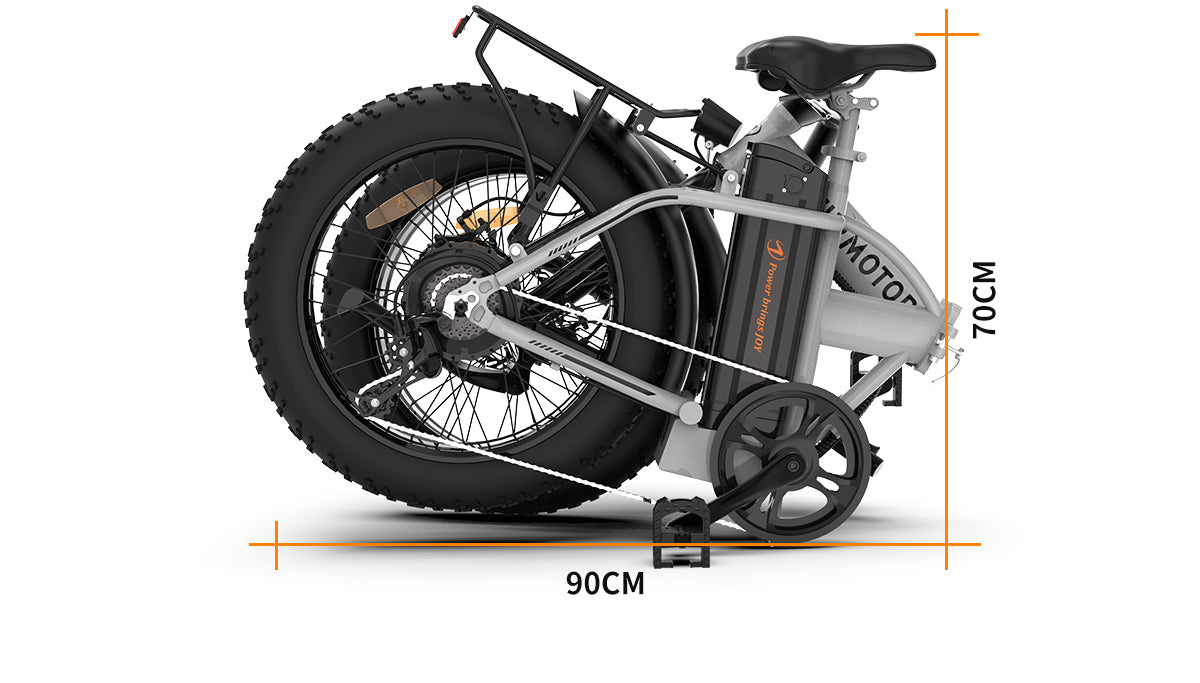 Foldable 750W Electric Bike  48V 12.5AH Extended Range Dual Disc Brakes 20 inch Tire