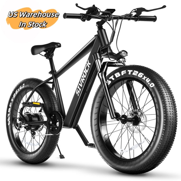 Black electric bike with visible branding on a white background
