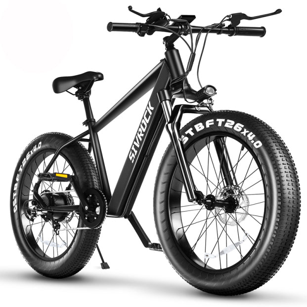 Black electric bike with 'Strider' branding on a white background
