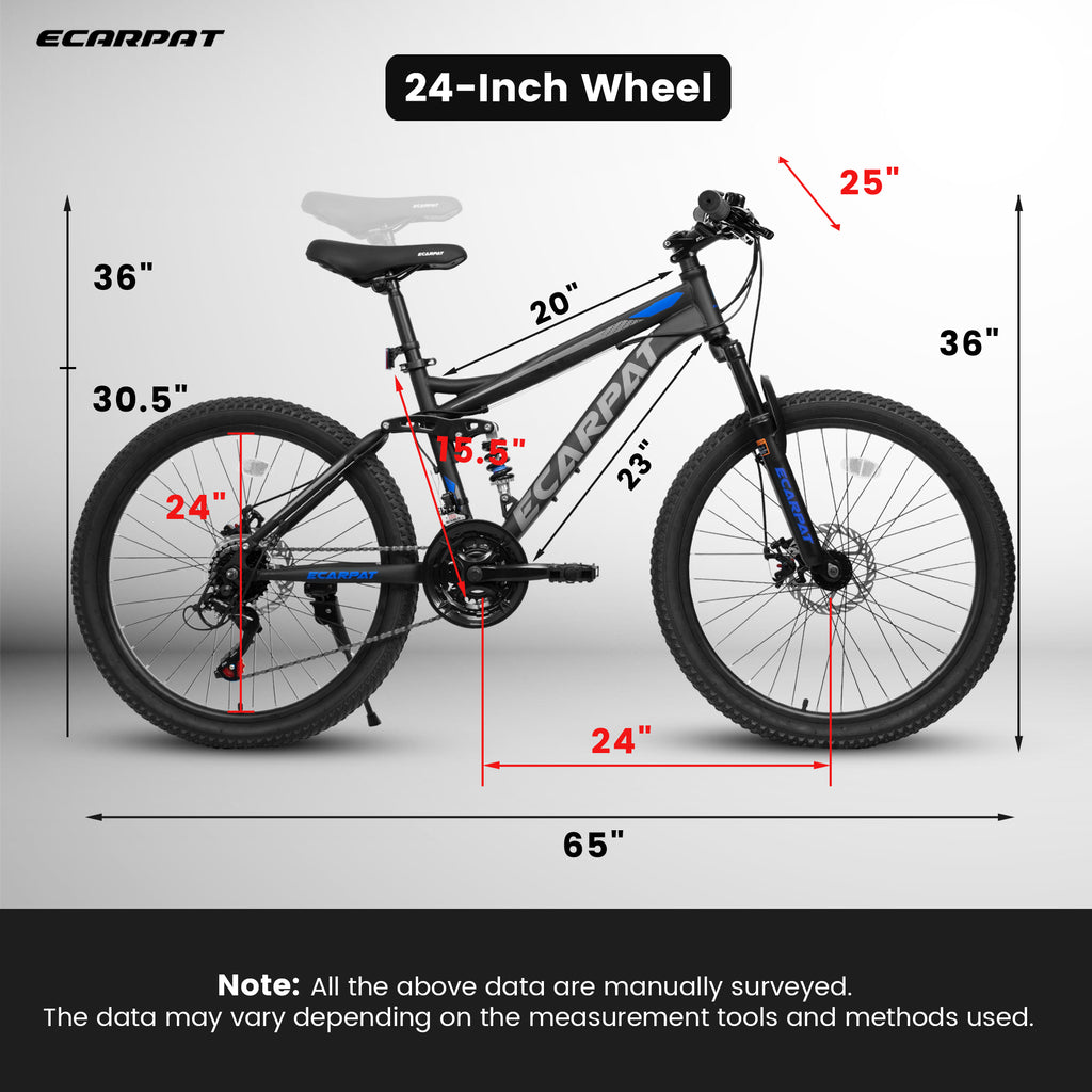 Measurement chart of a bicycle with ECARPAT branding on a gray background